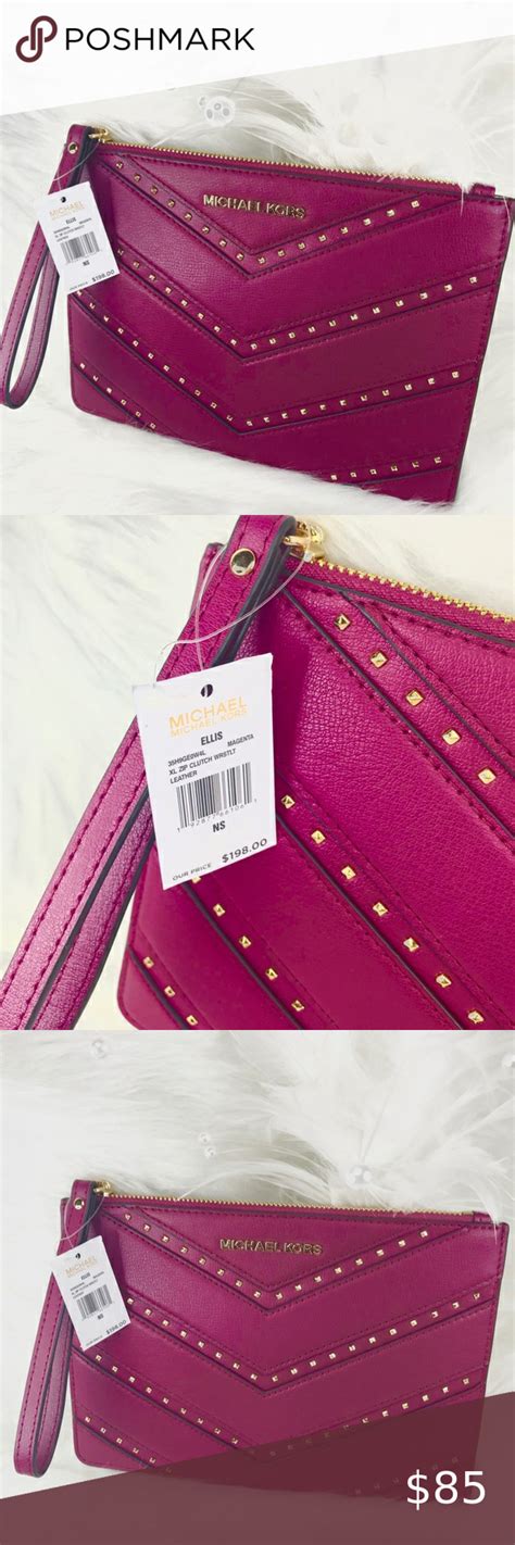 michael michael kors magenta clutch|Michael Kors women's white clutch.